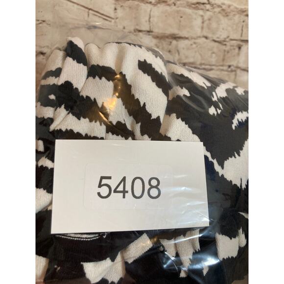 Fontana Top Womens Large Santana Knit Zebra Animal Print Layered Front Zip - Picture 12 of 14